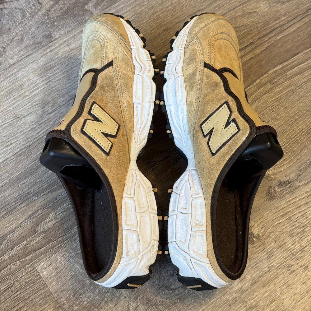 New Balance 801 Mules Womens 9.5 Tan Brown Suede Slip On Trail Shoes W801U20